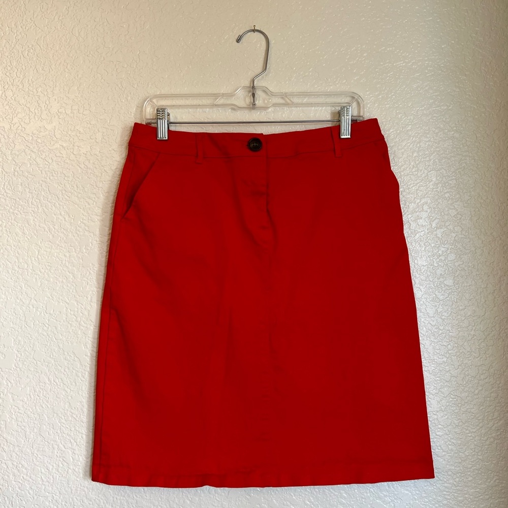 Sweet Salt Modest Clothing Red Casual Long Skirt, Pockets & Belt loops - Medium